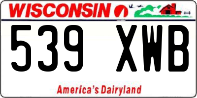 WI license plate 539XWB