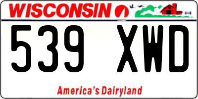 WI license plate 539XWD