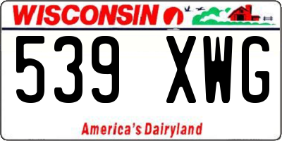 WI license plate 539XWG