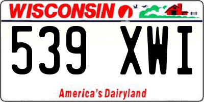 WI license plate 539XWI