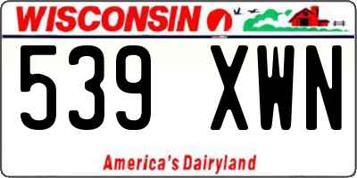 WI license plate 539XWN