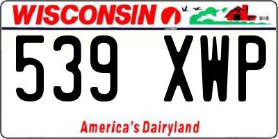 WI license plate 539XWP
