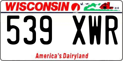 WI license plate 539XWR