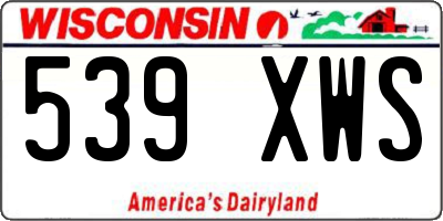 WI license plate 539XWS