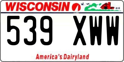WI license plate 539XWW