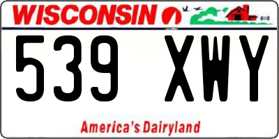 WI license plate 539XWY