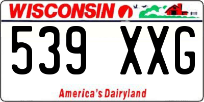 WI license plate 539XXG