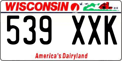 WI license plate 539XXK