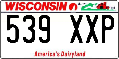 WI license plate 539XXP
