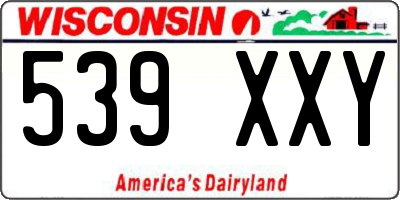 WI license plate 539XXY