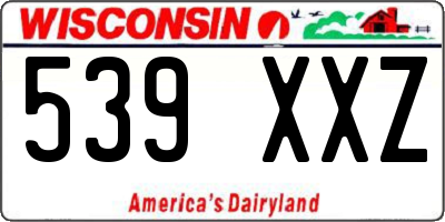 WI license plate 539XXZ