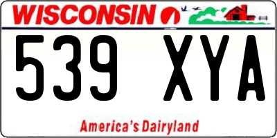 WI license plate 539XYA