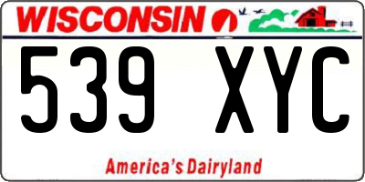 WI license plate 539XYC