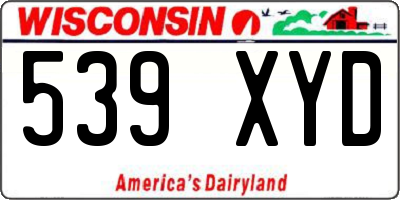 WI license plate 539XYD