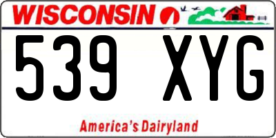 WI license plate 539XYG