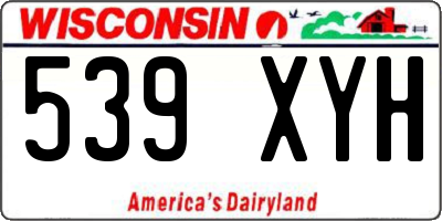 WI license plate 539XYH