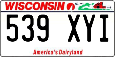 WI license plate 539XYI