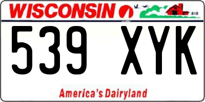 WI license plate 539XYK