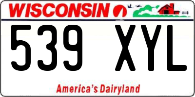 WI license plate 539XYL