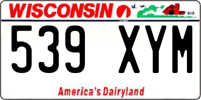 WI license plate 539XYM