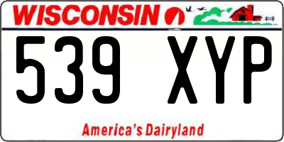 WI license plate 539XYP