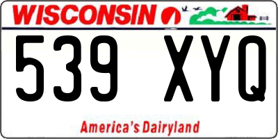 WI license plate 539XYQ