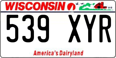 WI license plate 539XYR