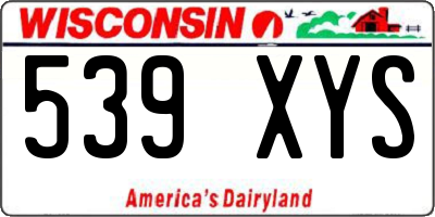 WI license plate 539XYS