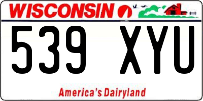 WI license plate 539XYU