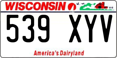 WI license plate 539XYV