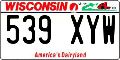 WI license plate 539XYW