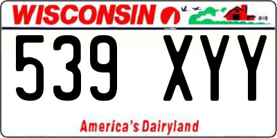 WI license plate 539XYY