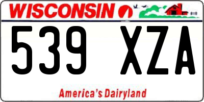 WI license plate 539XZA