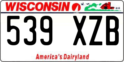 WI license plate 539XZB