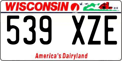 WI license plate 539XZE