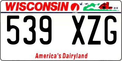 WI license plate 539XZG