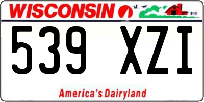 WI license plate 539XZI