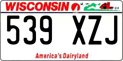 WI license plate 539XZJ