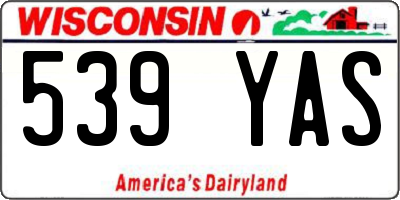 WI license plate 539YAS