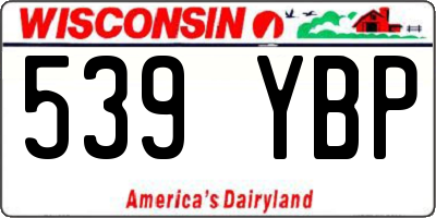 WI license plate 539YBP