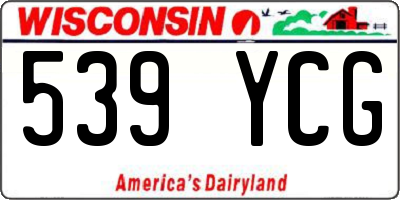 WI license plate 539YCG