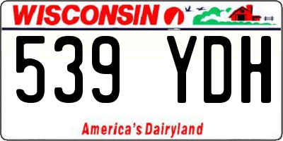 WI license plate 539YDH