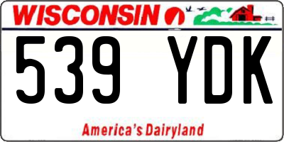 WI license plate 539YDK