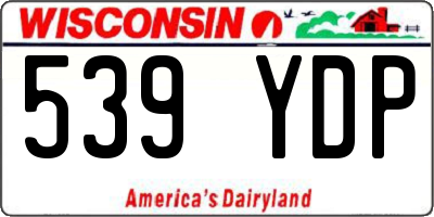 WI license plate 539YDP