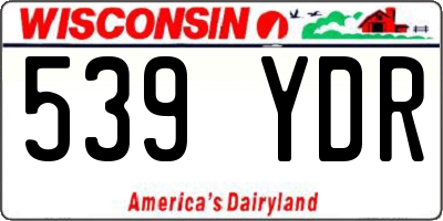 WI license plate 539YDR