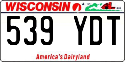 WI license plate 539YDT