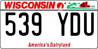 WI license plate 539YDU