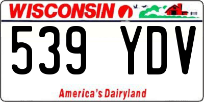 WI license plate 539YDV