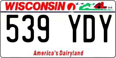 WI license plate 539YDY
