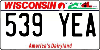 WI license plate 539YEA